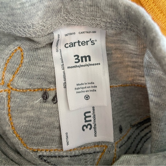 Carters Whale Outfit 3m Yellow Infant Baby - Picture 9 of 10